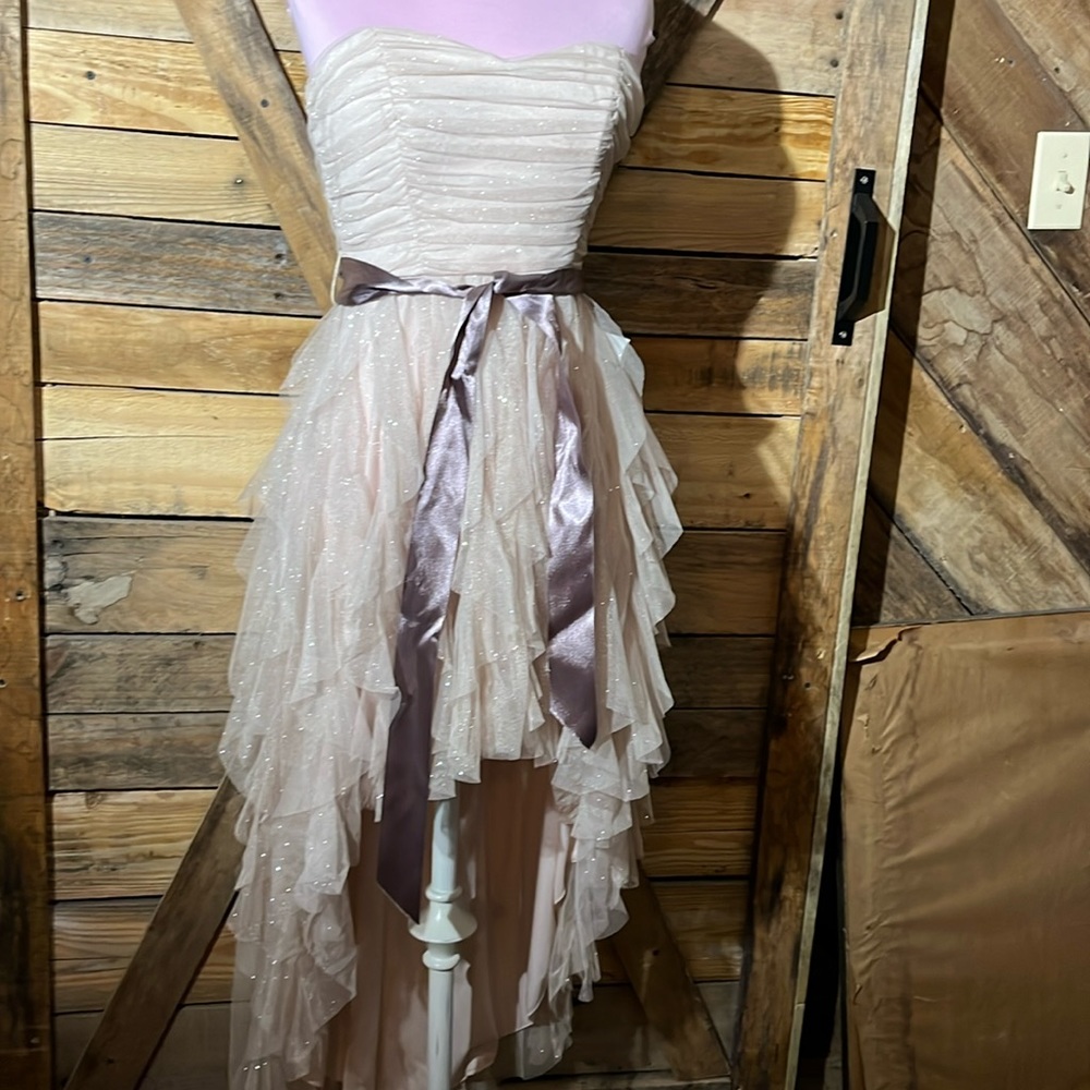 NWT Deb Cream/Champagne Hi-Low Cocktail Dress w/Bow - Size 3